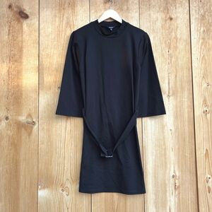 Leighton Belted NWT Black Classic Knit Mock Neck Dress Sz XL